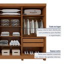 Ver mais imagens de Guarda-roupa 6 Portas 4 Gavetas Bertha com Pés