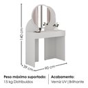 Ver imagem 3 de Penteadeira Espelho Camarim 90 cm Wish Branco Bechara