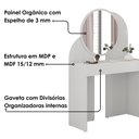 Ver imagem 5 de Penteadeira Espelho Camarim 90 cm Wish Branco Bechara