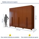 Ver imagem 3 de Guarda-roupa 6 Portas 4 Gavetas Bertha com Pés