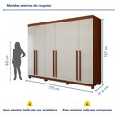 Ver imagem 3 de Guarda-roupa 6 Portas 4 Gavetas Bertha com Pés
