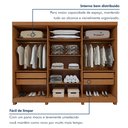 Ver imagem 6 de Guarda-Roupa Casal 6 Portas 4 Gavetas com Espelho e Pés 270cm Bertha Amêndoa Clean/Off White