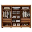 Ver imagem 4 de Guarda-Roupa Casal 6 Portas 4 Gavetas com Espelho e Pés 270cm Bertha Amêndoa Clean/Off White