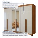 Ver imagem 5 de Guarda-Roupa Casal 6 Portas 4 Gavetas com Espelho e Pés 270cm Bertha Amêndoa Clean/Off White