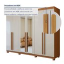 Ver mais imagens de Guarda-Roupa Casal 6 Portas 4 Gavetas com Espelho e Pés 270cm Bertha Amêndoa Clean/Off White