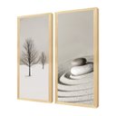Ver imagem 1 de Dupla de Quadros Decorativos Areia Pedra Galhos Secos para Sala