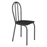 Kit 6 Cadeiras de Cozinha Texas Liso Preto Pés de Ferro Cromo Preto - Pallazio - 3