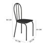 Kit 6 Cadeiras de Cozinha Texas Liso Preto Pés de Ferro Cromo Preto - Pallazio - 5