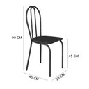 Ver imagem 5 de Kit 6 Cadeiras de Cozinha Texas Liso Preto Pés de Ferro Cromo Preto - Pallazio
