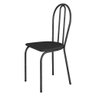 Kit 6 Cadeiras de Cozinha Texas Liso Preto Pés de Ferro Cromo Preto - Pallazio - 4