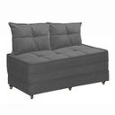 Ver imagem 1 de Puff Cama Dobrável Casal 130cm Com 02 Almofadas - Suede Cinza Chumbo