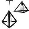 Luminária Pendente Lustre Triangulo Geometrico 3D Retro Vintage Casa Decoração - 4