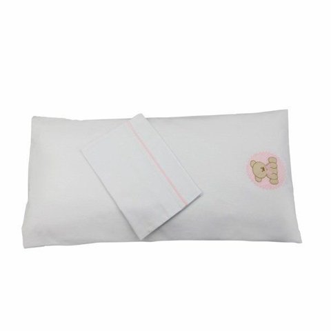 Colchonete de Carrinho 2 Peças Urso Bolacha Rosa