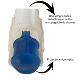Tomada Industrial Sobrepor Femea 3 Pinos 16a 6h 200-250v Iso 20/25 - 4