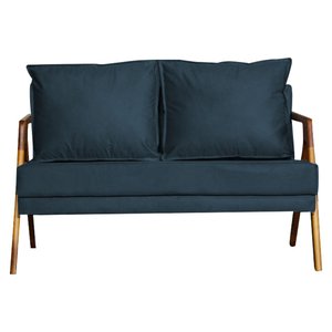 Namoradeira Marilia Decorativa Recepção - Suede Azul Marinho