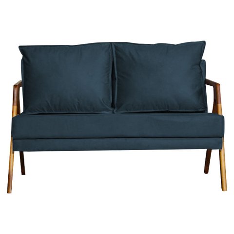 Namoradeira Marilia Decorativa Recepção - Suede Azul Marinho