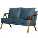 Ver imagem 2 de Namoradeira Marilia Decorativa Recepção - Suede Azul Marinho