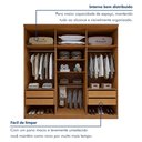 Ver imagem 5 de Guarda-Roupa Casal 6 Portas 4 Gavetas com Espelho MDF 230cm Alonzo Amêndoa Clean