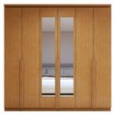Ver imagem 2 de Guarda-Roupa Casal 6 Portas 4 Gavetas com Espelho MDF 230cm Alonzo Amêndoa Clean