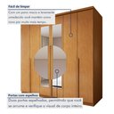 Ver imagem 7 de Guarda-Roupa Casal 6 Portas 4 Gavetas com Espelho MDF 230cm Alonzo Amêndoa Clean