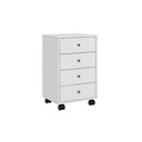 Ver imagem 1 de Mesa de Cabeceira Solteiro Presence c/ 4 Gavetas Branco - Demóbile