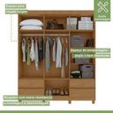 Ver imagem 6 de Guarda-Roupa 6 Portas 4 Gavetas Argus com Espelho e com Pés