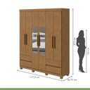 Ver imagem 4 de Guarda-Roupa 6 Portas 4 Gavetas Argus com Espelho e com Pés