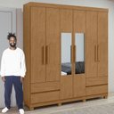 Ver imagem 5 de Guarda-Roupa 6 Portas 4 Gavetas Argus com Espelho e com Pés