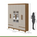 Ver imagem 4 de Guarda-Roupa 6 Portas 4 Gavetas Argus com Espelho e com Pés