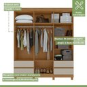 Ver imagem 6 de Guarda-Roupa 6 Portas 4 Gavetas Argus com Espelho e com Pés