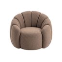 Ver imagem 4 de Poltrona Decorativa Curva Orgânica Serena Bouclê Cappuccino - Montanari's Decor