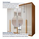 Ver imagem 6 de Guarda-Roupa Casal 6 Portas 4 Gavetas com Espelho MDF 230cm Alonzo Marrom Amêndoa Clean/Off White