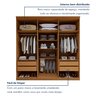 Guarda-roupa 6 Portas 4 Gavetas 100% Mdf Alonzo com Espelho - 4