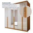 Ver imagem 5 de Guarda-Roupa Casal 6 Portas 4 Gavetas com Espelho MDF 230cm Alonzo Marrom Amêndoa Clean/Off White