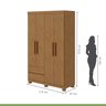 Guarda-roupa 4 Portas 2 Gavetas Zeus com Pés - 3