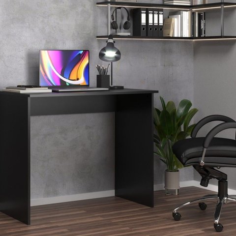 Mesa Escritório Escrivaninha Notebook Compact Preta