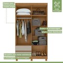 Ver mais imagens de Guarda-roupa 4 Portas 2 Gavetas Zeus com Pés