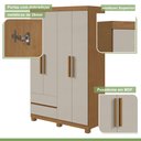 Ver imagem 5 de Guarda-roupa 4 Portas 2 Gavetas Zeus com Pés