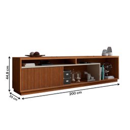 Rack para Tv até 75 Polegadas Columbus 1 Porta Naturalle/off White - Panorama Móveis - 3