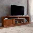 Ver imagem 1 de Rack para Tv até 75 Polegadas Columbus 1 Porta Naturalle/off White - Panorama Móveis