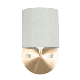 Kit 2 Arandela New Cobre Cupula Cilíndrica Linho Claro - 4