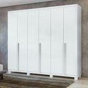 Ver imagem 1 de Guarda-Roupa Casal 6 Portas 4 Gavetas com Pés MDF 230cm Alonzo Branco