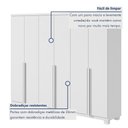 Ver imagem 7 de Guarda-Roupa Casal 6 Portas 4 Gavetas com Pés MDF 230cm Alonzo Branco