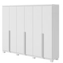 Ver imagem 3 de Guarda-Roupa Casal 6 Portas 4 Gavetas com Pés MDF 230cm Alonzo Branco