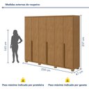 Ver imagem 4 de Guarda-roupa 6 Portas 4 Gavetas 100% Mdf Alonzo com Pés