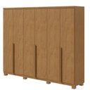 Ver imagem 3 de Guarda-Roupa Casal 6 Portas 4 Gavetas com Pés MDF 230cm Alonzo Amêndoa Clean