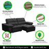 Sofa Retratil Reclinavel 2 Lugares 2,50m Crystal Veludo Grafite Lansofbr Lansof Brasil - 6