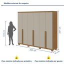 Ver imagem 4 de Guarda-roupa 6 Portas 4 Gavetas 100% Mdf Alonzo com Pés