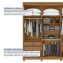Ver mais imagens de Guarda-Roupa Casal 6 Portas 4 Gavetas com Pés MDF 230cm Alonzo Marrom Amêndoa Clean/Off White