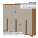 Ver imagem 7 de Guarda-Roupa Casal 6 Portas 4 Gavetas com Pés MDF 230cm Alonzo Marrom Amêndoa Clean/Off White